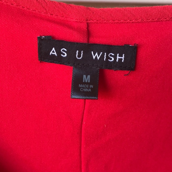 As U Wish Red Dress with Front Detailing 🌞 - Picture 3 of 5